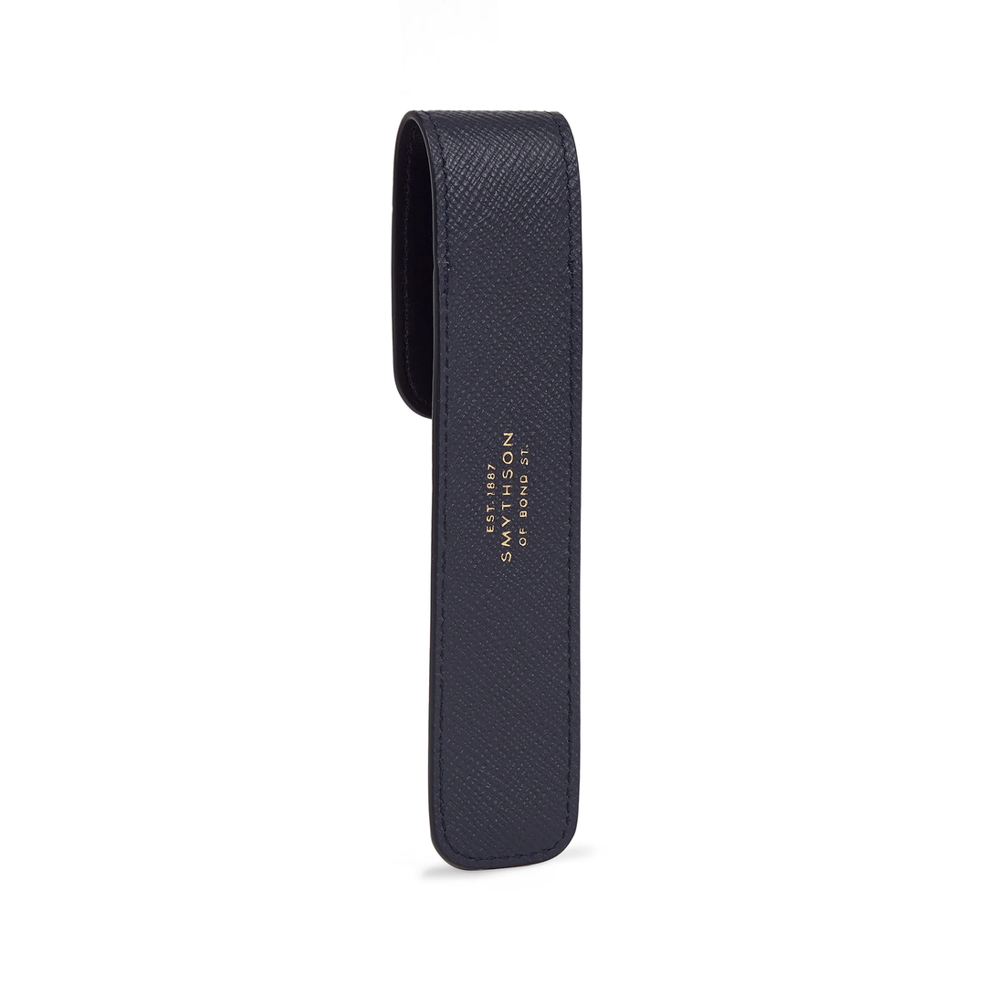 Smythson Of Bond Street Panama Navy Blue - Pen Sleeve