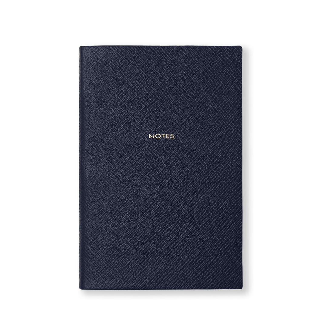 Smythson Of Bond Street Navy Blue Panama Leather - Notebook