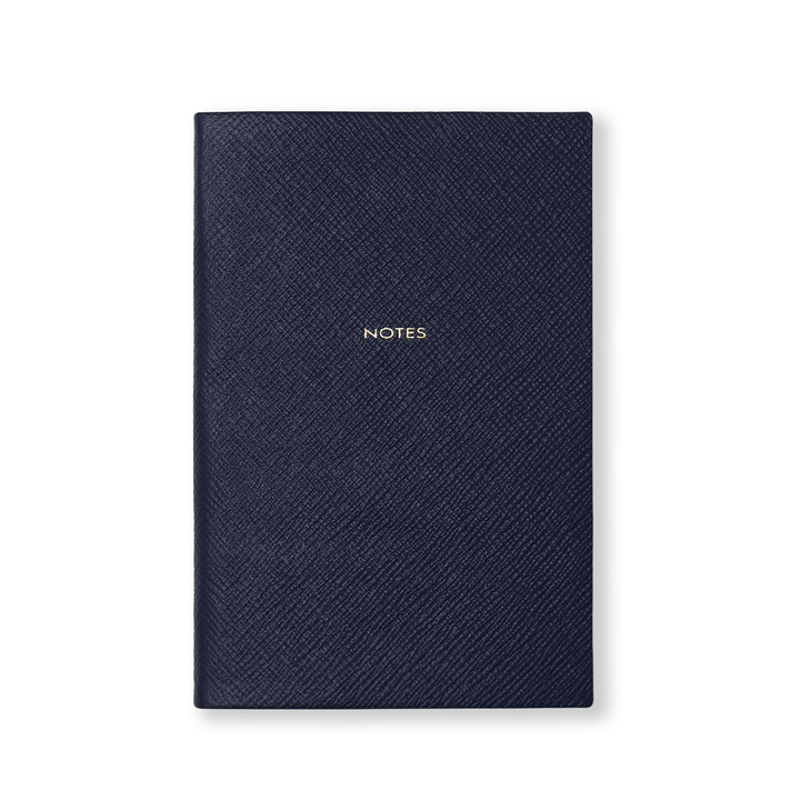 Smythson Of Bond Street Navy Blue Panama Leather - Notebook