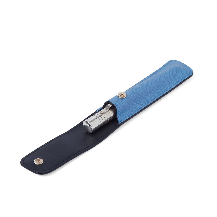 Smythson Of Bond Street Panama Nile Blue - Pen Sleeve