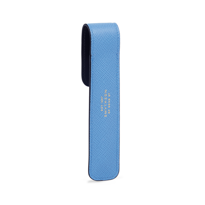 Smythson Of Bond Street Panama Nile Blue - Pen Sleeve