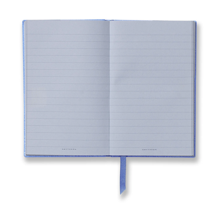 Smythson Of Bond Street Nile Blue Panama Leather - Notebook