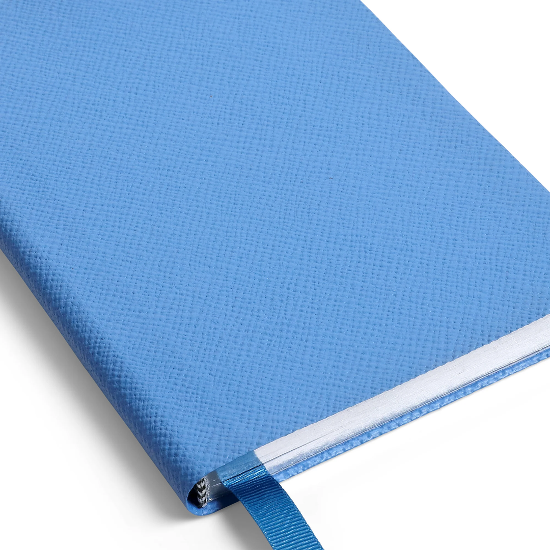 Smythson Of Bond Street Nile Blue Panama Leather - Notebook