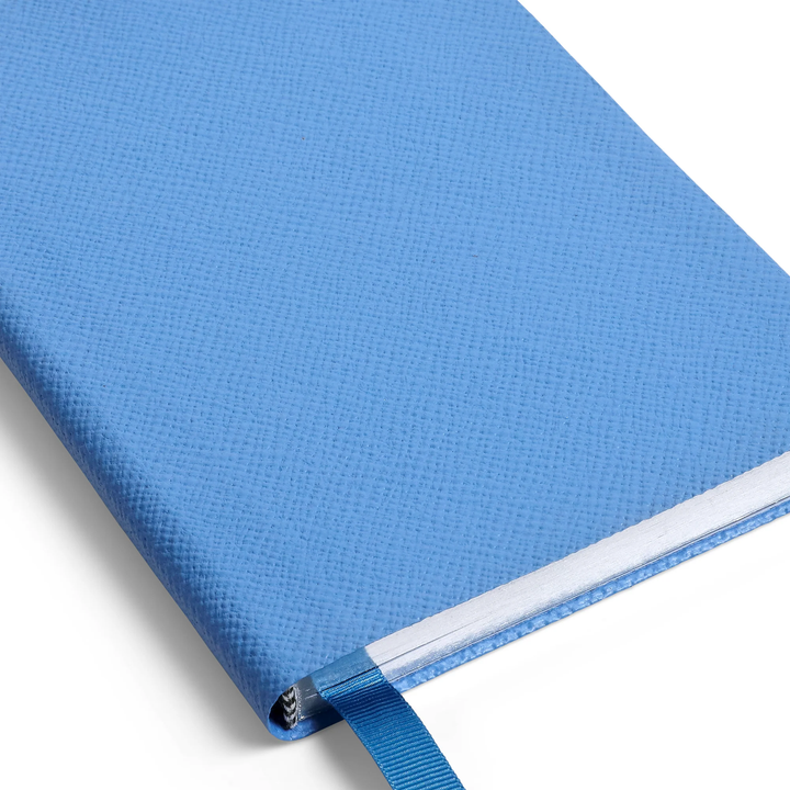 Smythson Of Bond Street Nile Blue Panama Leather - Notebook