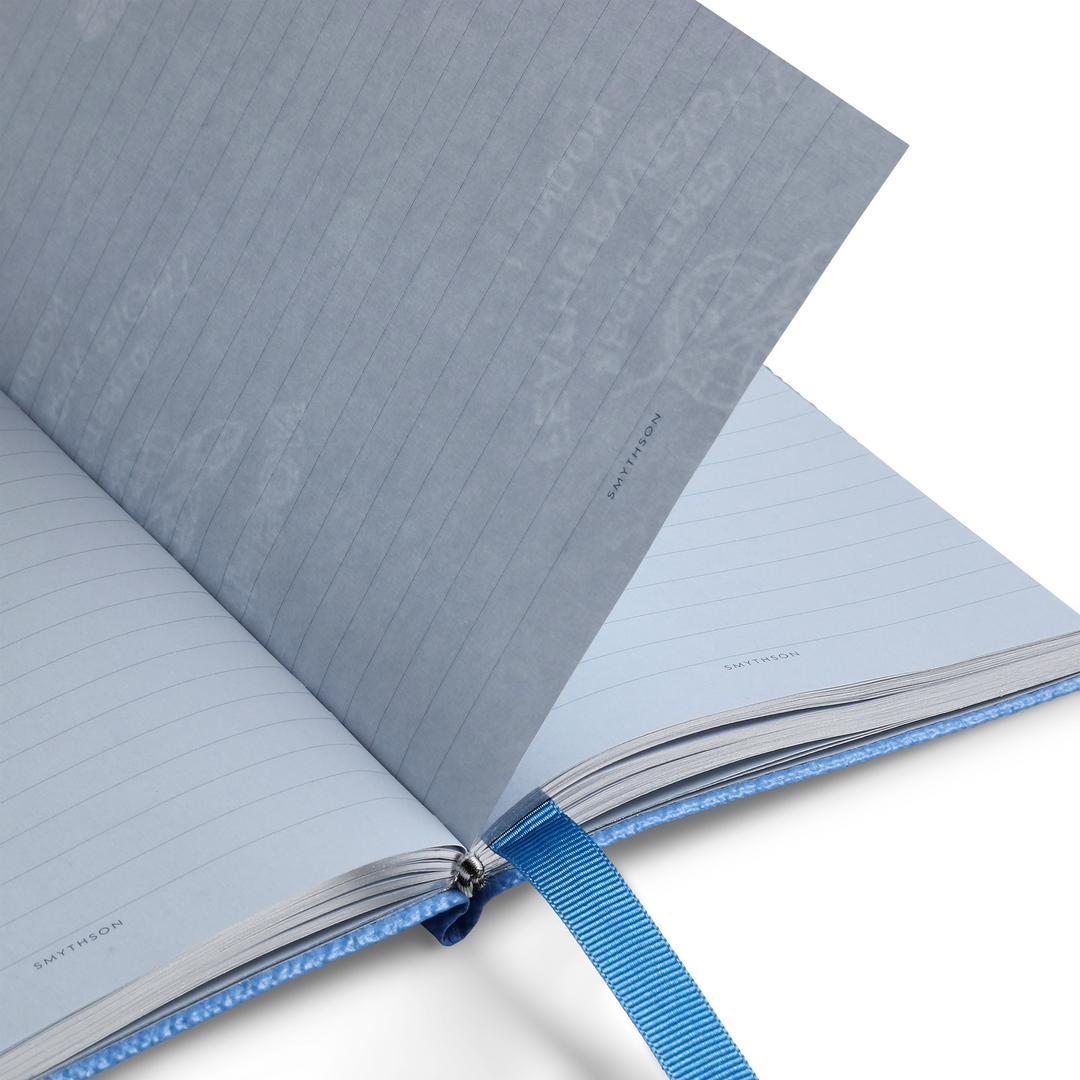 Smythson Of Bond Street Nile Blue Panama Leather - Notebook