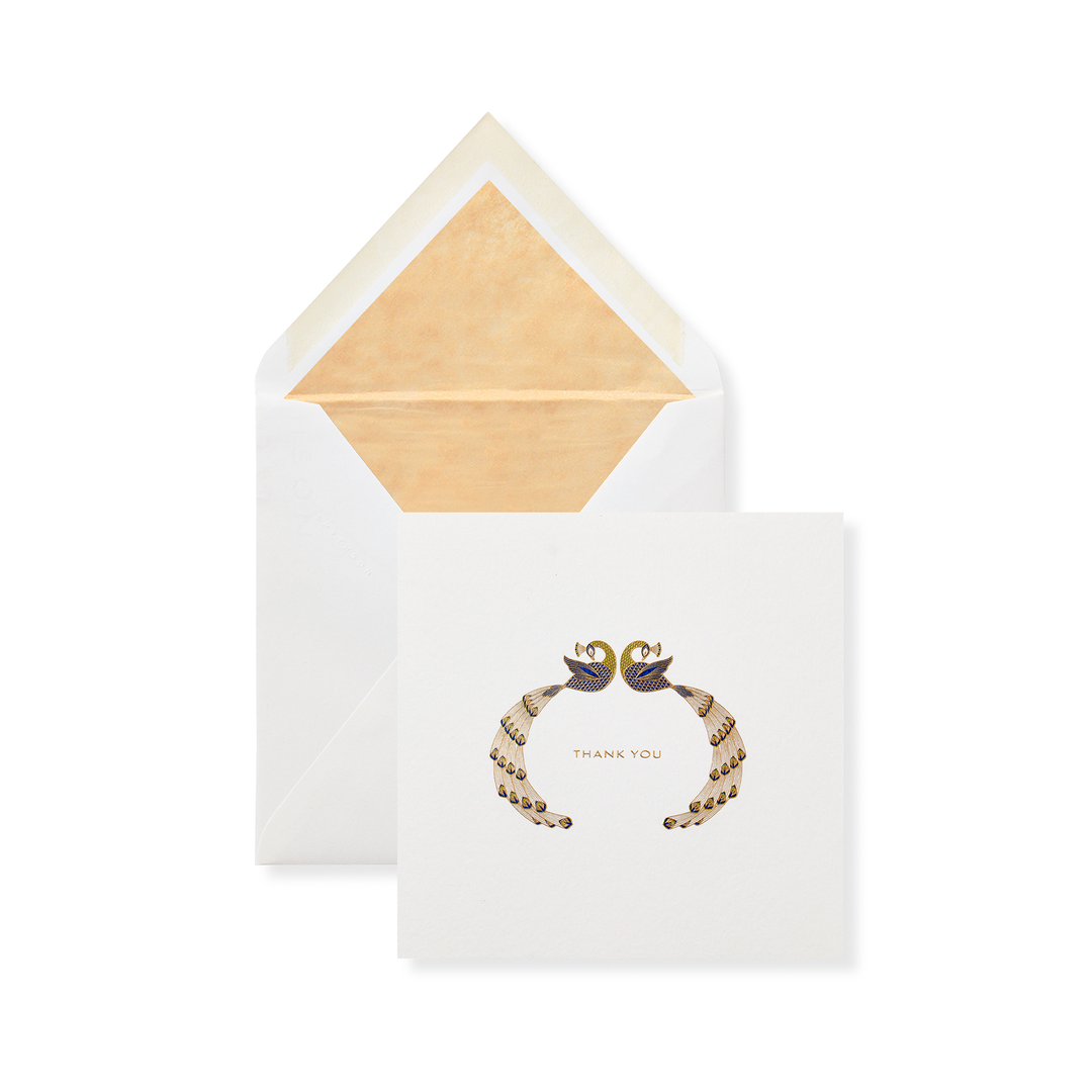Smythson Of Bond Street Peacock Thank You Cards 6.25" x 4" (10ct.)