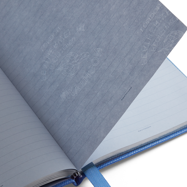 Smythson Of Bond Street Panama Soho Poodle Navy - Notebook