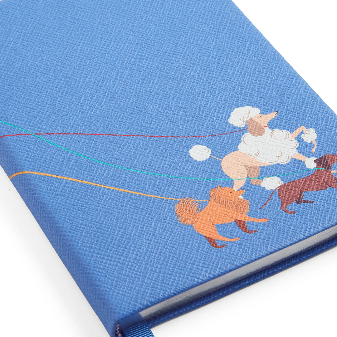 Smythson Of Bond Street Panama Soho Poodle Navy - Notebook