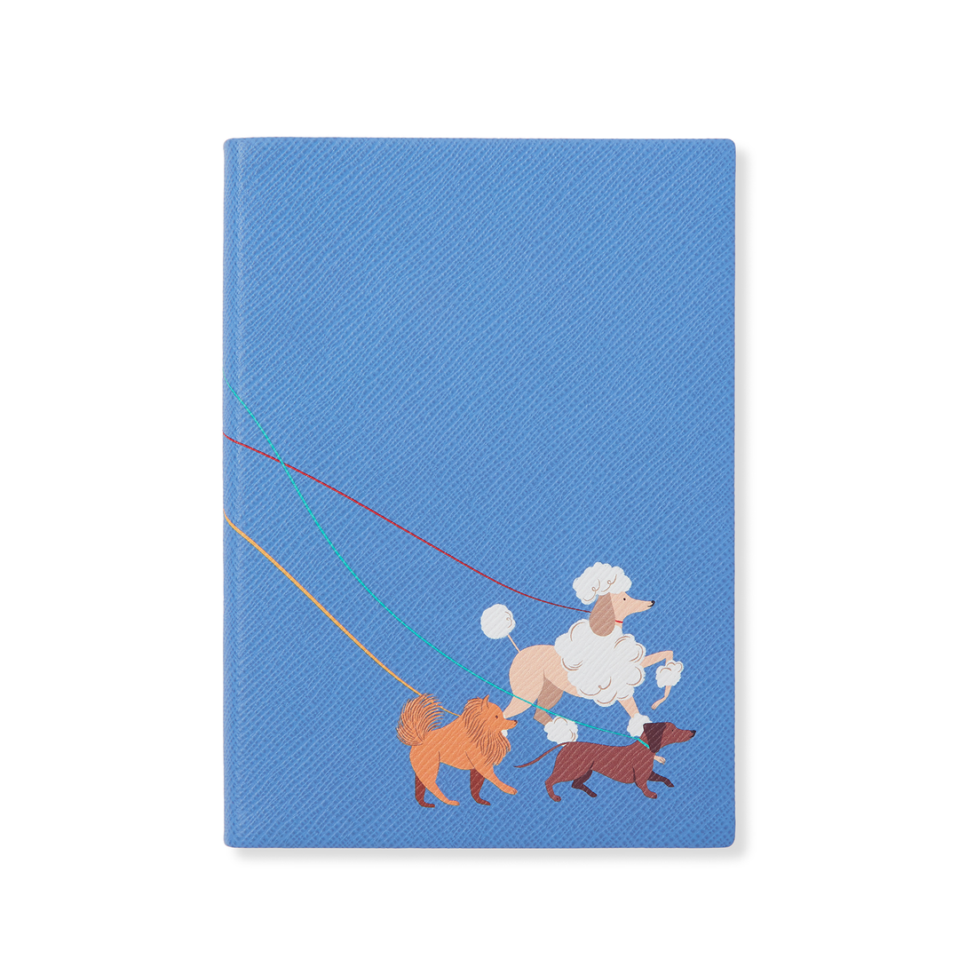 Smythson Of Bond Street Panama Soho Poodle Navy - Notebook