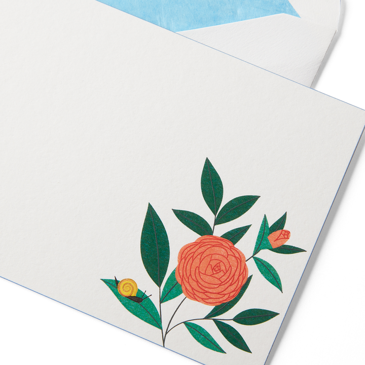 Smythson Of Bond Street Gardening Collection Rose Correspondence Cards 6.25" x 4" (10ct.)