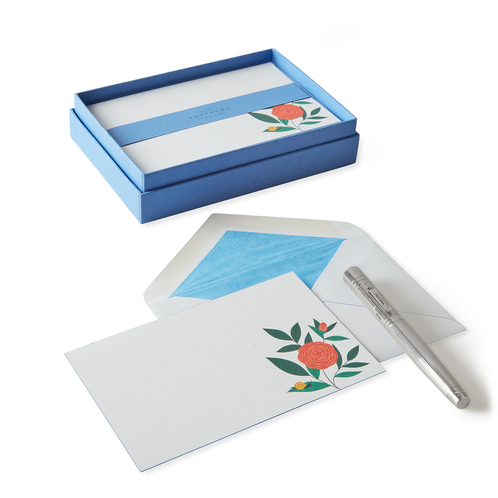 Smythson Of Bond Street Gardening Collection Rose Correspondence Cards 6.25" x 4" (10ct.)
