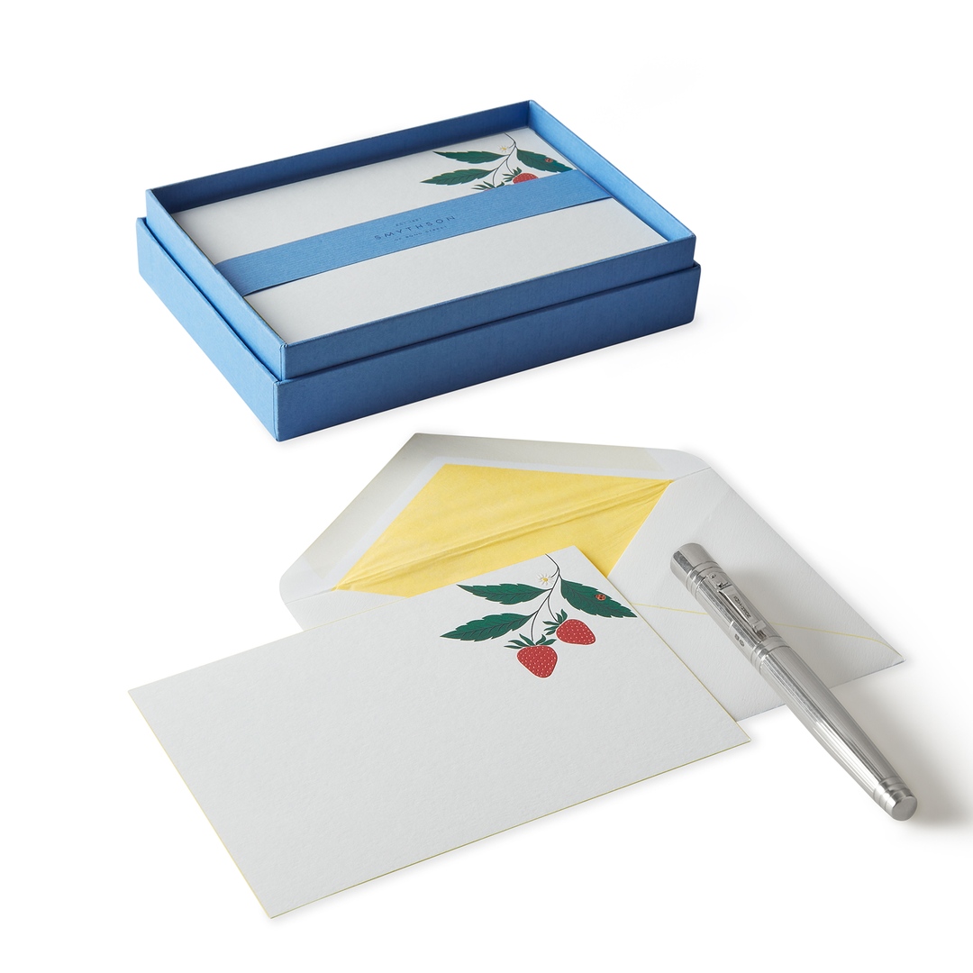 Smythson Of Bond Street Gardening Collection Strawberries Correspondence Cards 6.25" x 4" (10ct.)