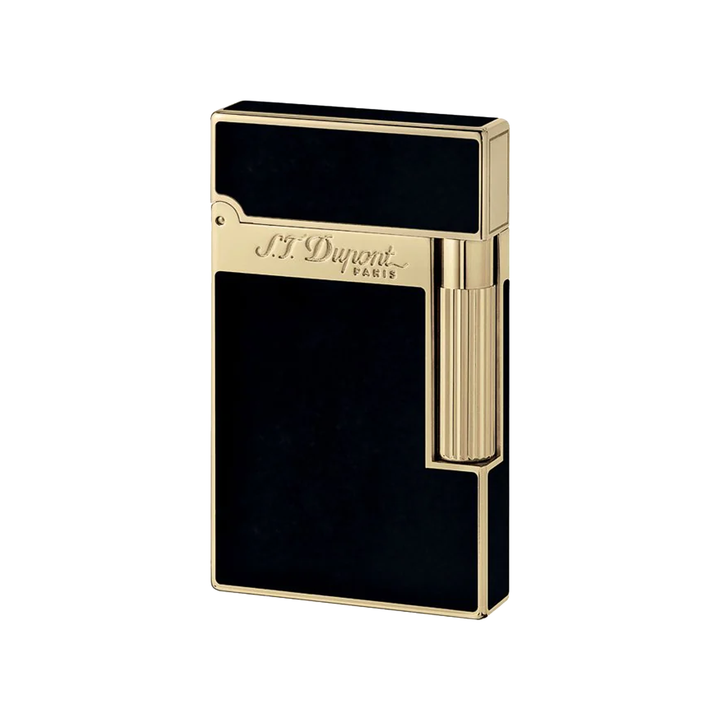 S.T. Dupont Ligne 2 Black and Gold Natural Lacquer Lighter