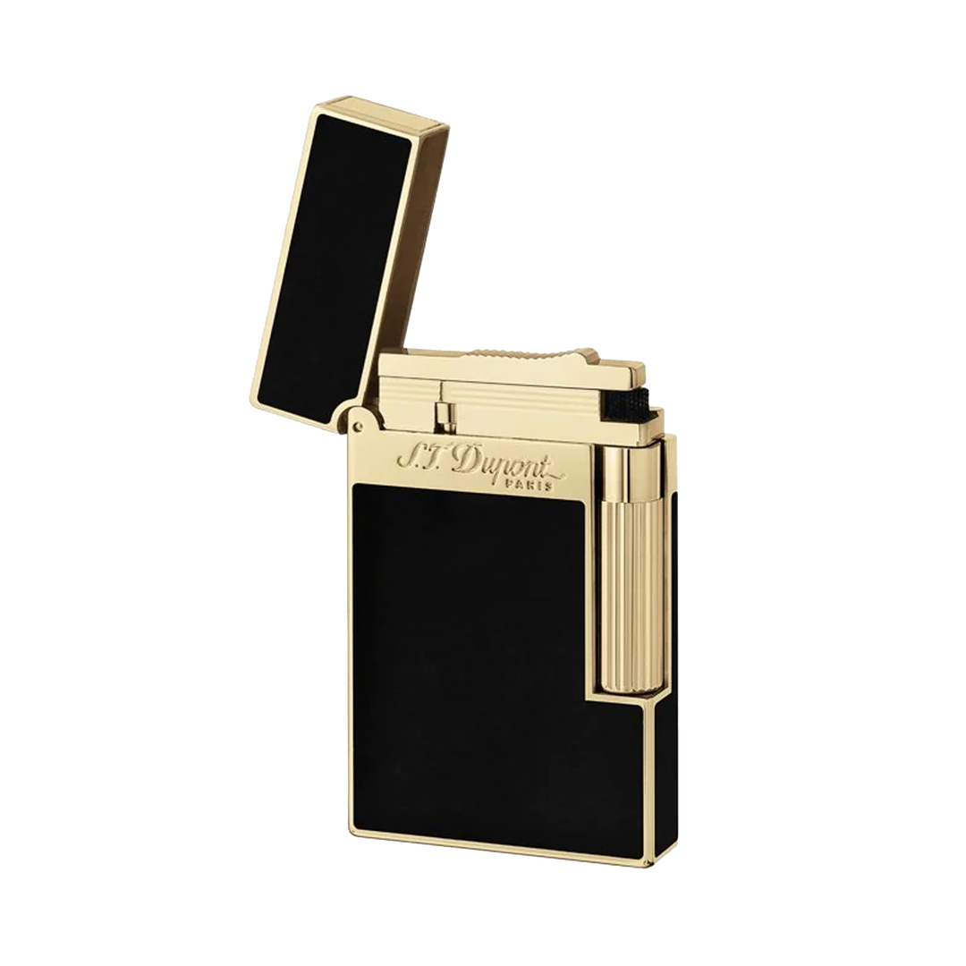 S.T. Dupont Ligne 2 Black and Gold Natural Lacquer Lighter