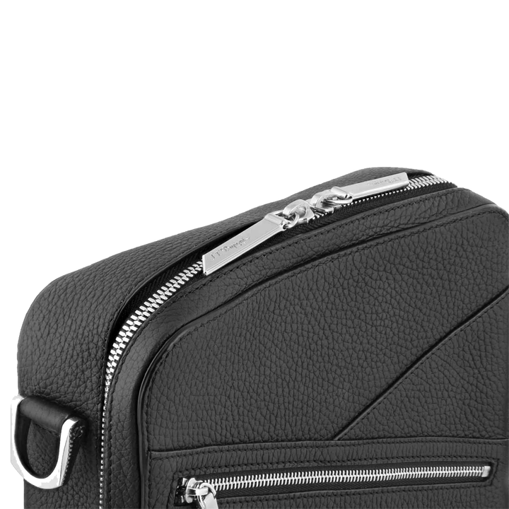 S.T. Dupont Line D Cigar Crossbody Black Grained Leather Bag