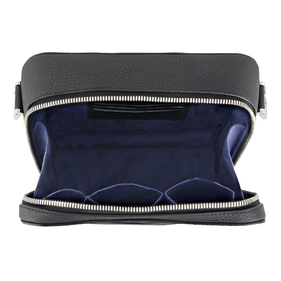 S.T. Dupont Line D Cigar Crossbody Black Grained Leather Bag