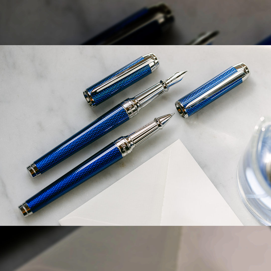 S.T. Dupont Line D Eternity XL Blue Guilloche - Fountain Pen