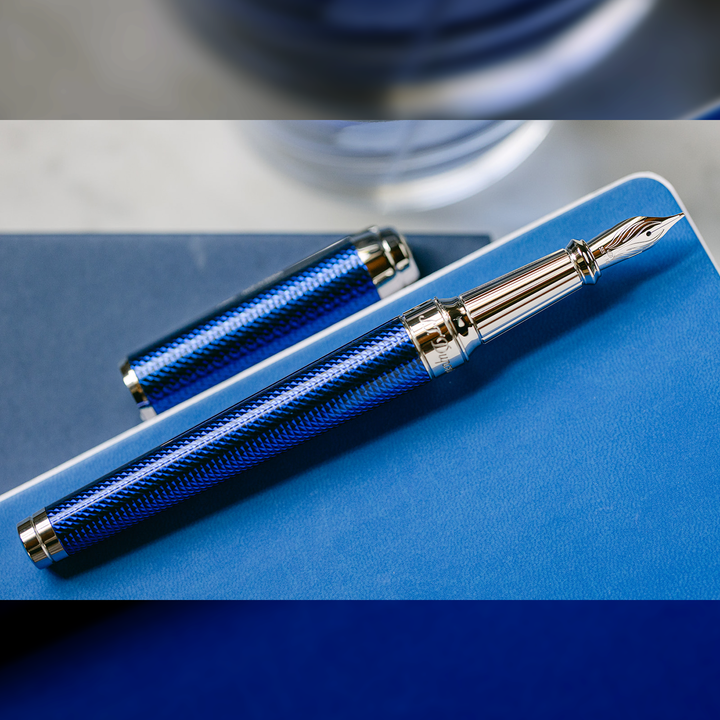S.T. Dupont Line D Eternity XL Blue Guilloche - Fountain Pen