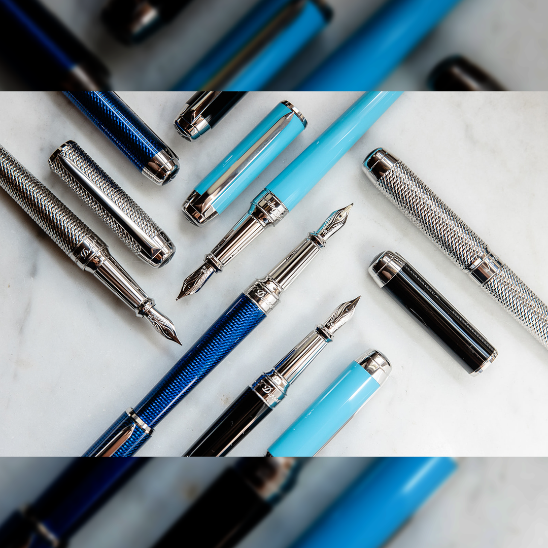S.T. Dupont Line D Eternity XL Blue Guilloche - Fountain Pen