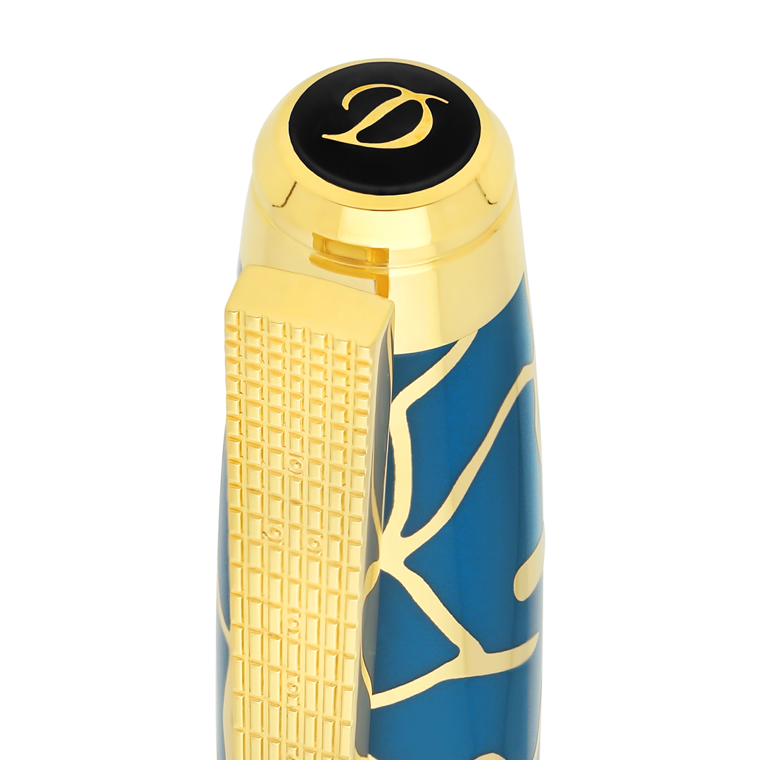 S.T. Dupont Line D Eternity Large Fender Blue & Gold - Rollerball