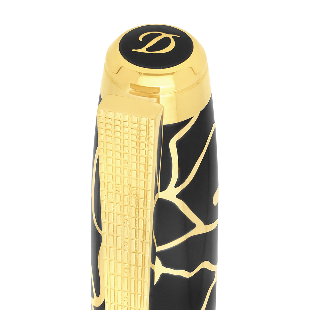 S.T. Dupont Line D Eternity Large Fender Black & Gold - Rollerball