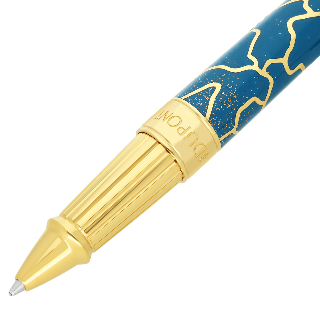 S.T. Dupont Line D Eternity Large Fender Blue & Gold - Rollerball