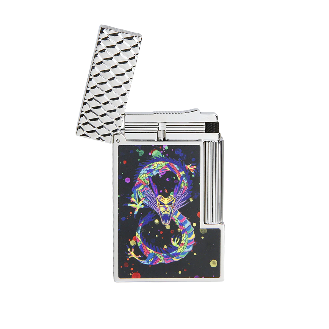 S.T. Dupont Ligne 2 Perfect Ping Lighter Year of the Dragon in Black/Palladium