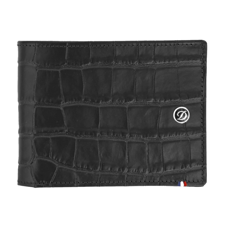 S.T. Dupont Line D Brown Croco Dandy 6 Credit Card Wallet