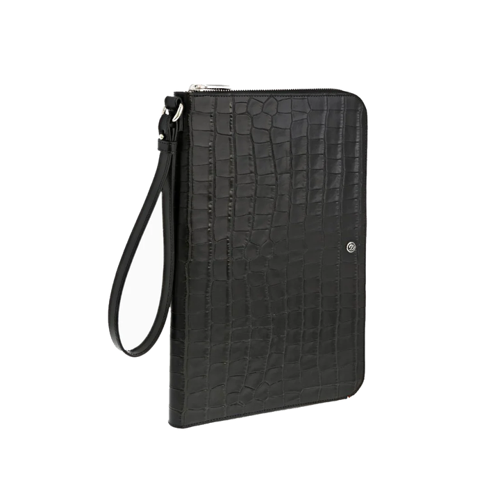 S.T. Dupont Line D Croco Dandy Black Clutch