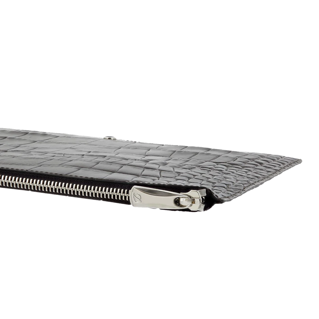 S.T. Dupont Line D Croco Dandy Brown Flat Pouch