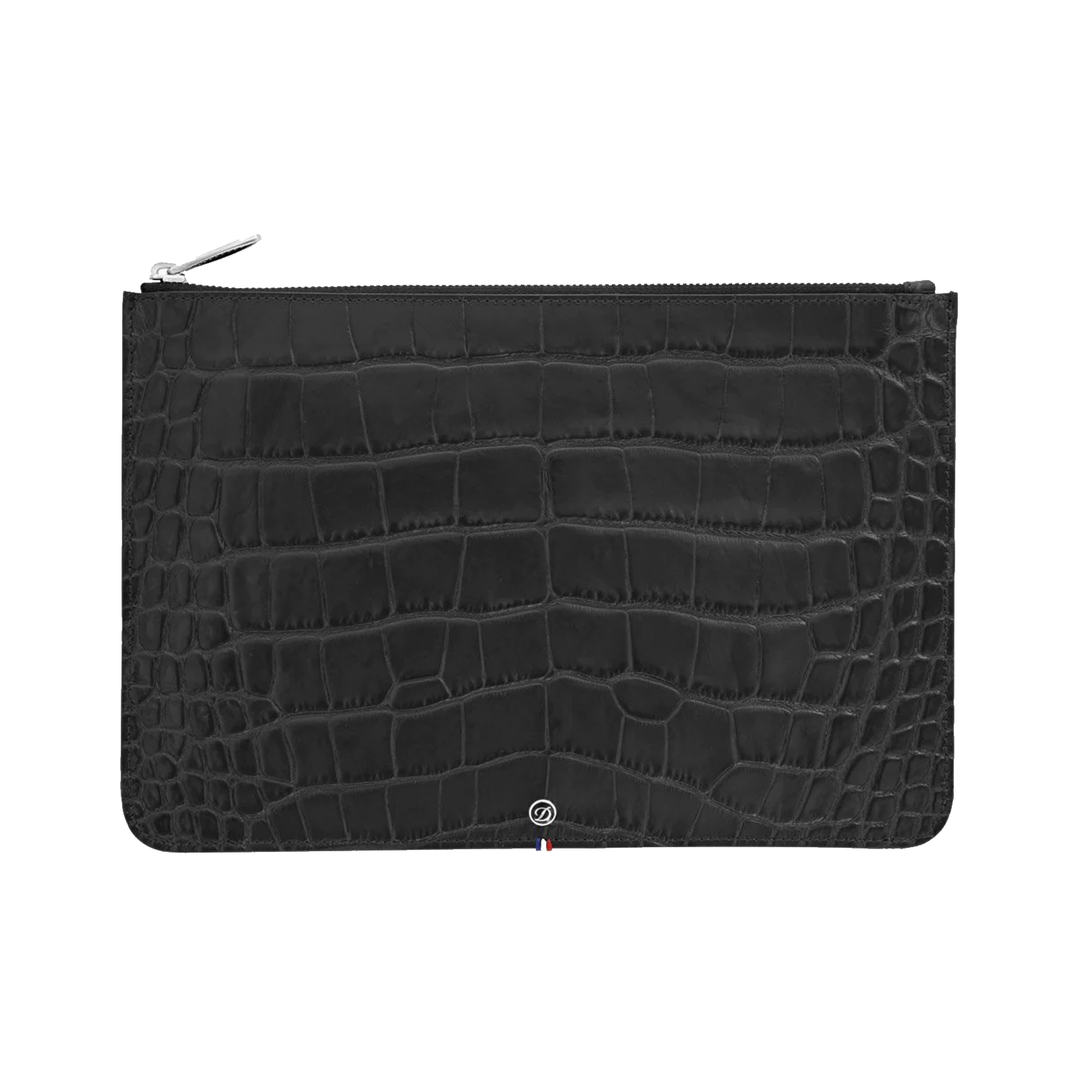S.T. Dupont Line D Croco Dandy Brown Flat Pouch
