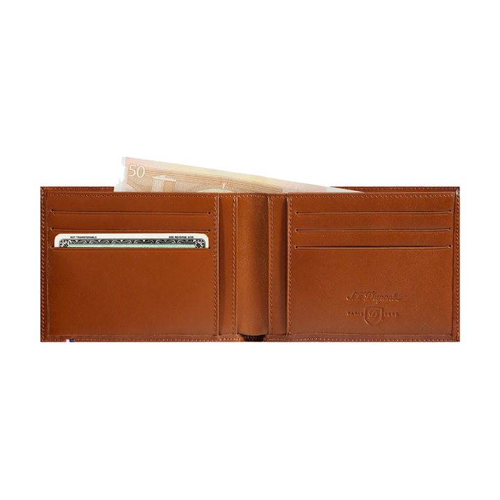 S.T. Dupont Line D Brown Smooth 6 Credit Card Wallet