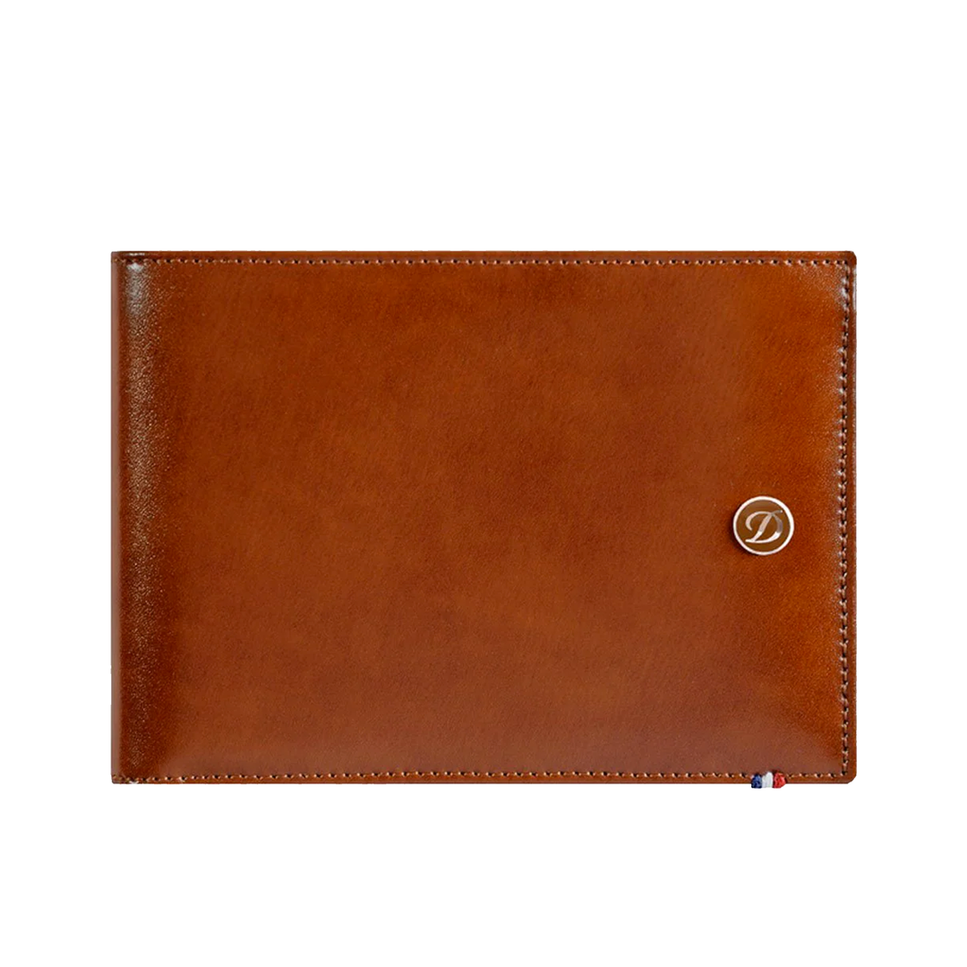 S.T. Dupont Line D Brown Smooth 6 Credit Card Wallet