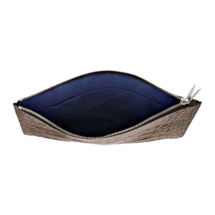 S.T. Dupont Line D Croco Dandy Brown Flat Pouch