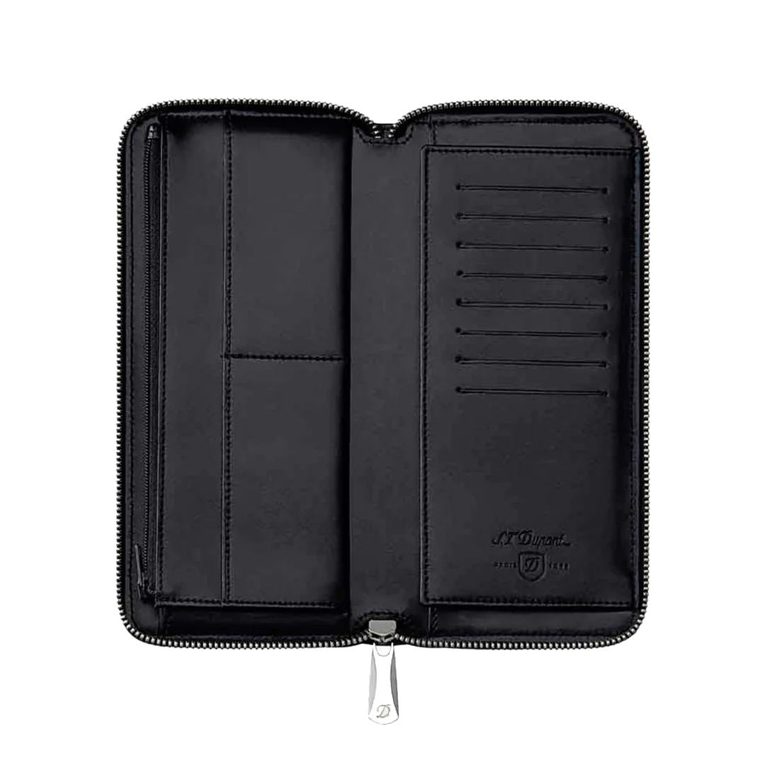S.T. Dupont Line D Black Long Zippered Wallet