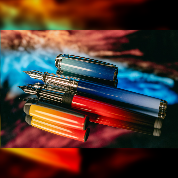 S.T. Dupont Line D Gradient La Flamme - Fountain Pen