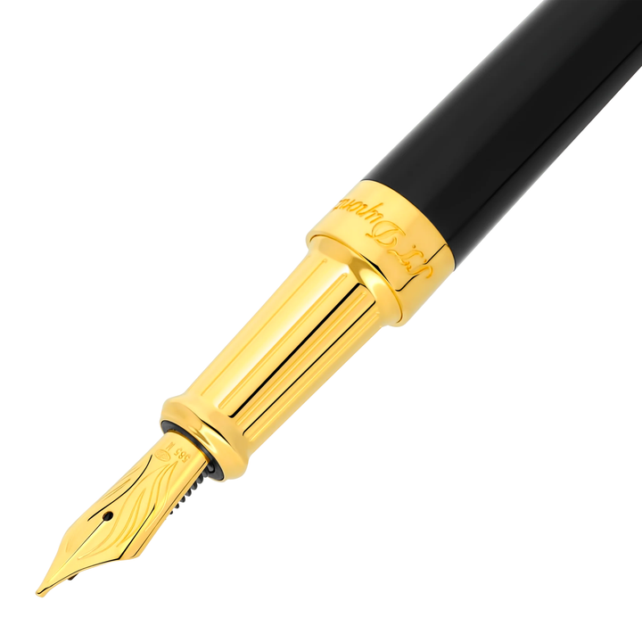 S.T. Dupont New Liberté Fountain Pen - Black & Gold