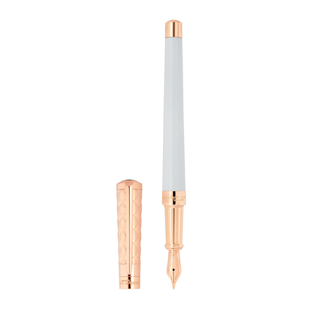 S.T. Dupont New Liberté Fountain Pen - White & Rose Gold