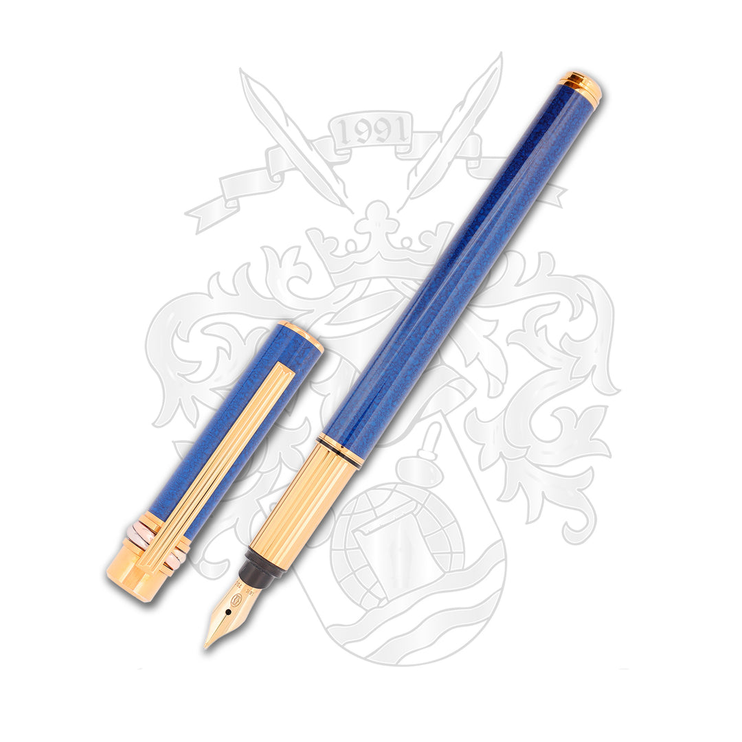 Cartier Trinity Marble Blue Fountain Pen