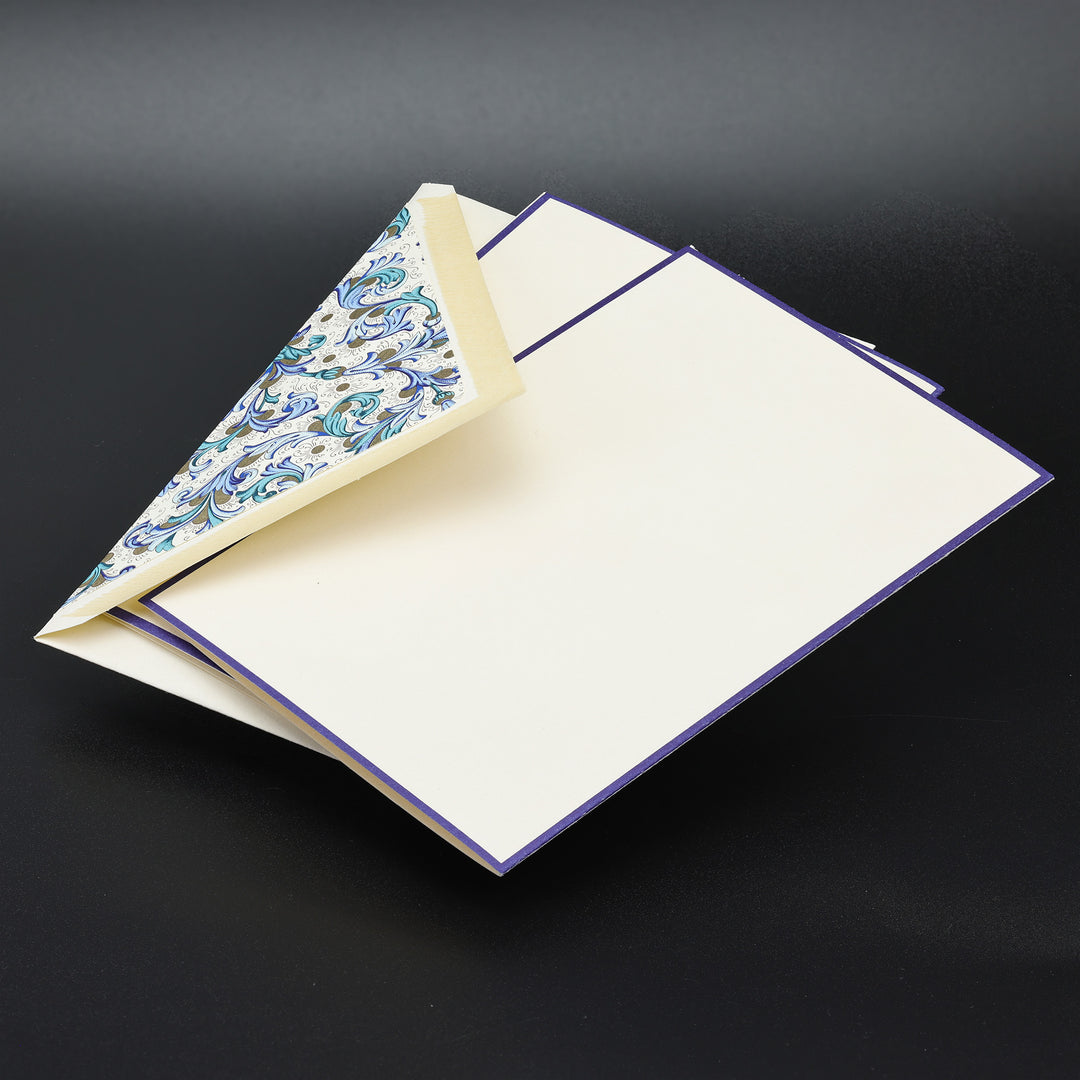 Blue Florentine Folded cards and Envelopes 4.13”x 6.30” (10ct.) | Rossi 1931 Italian Stationery