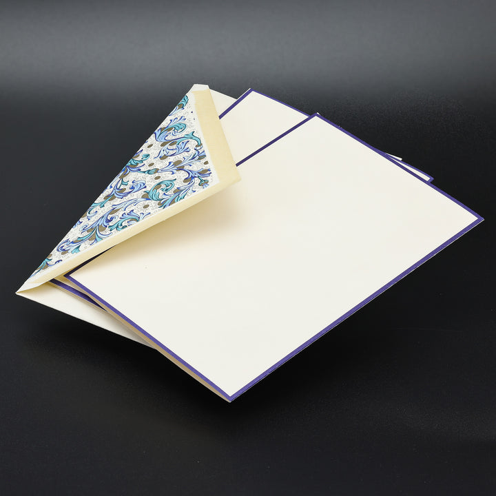 Blue Florentine Folded cards and Envelopes 4.13”x 6.30” (10ct.) | Rossi 1931 Italian Stationery