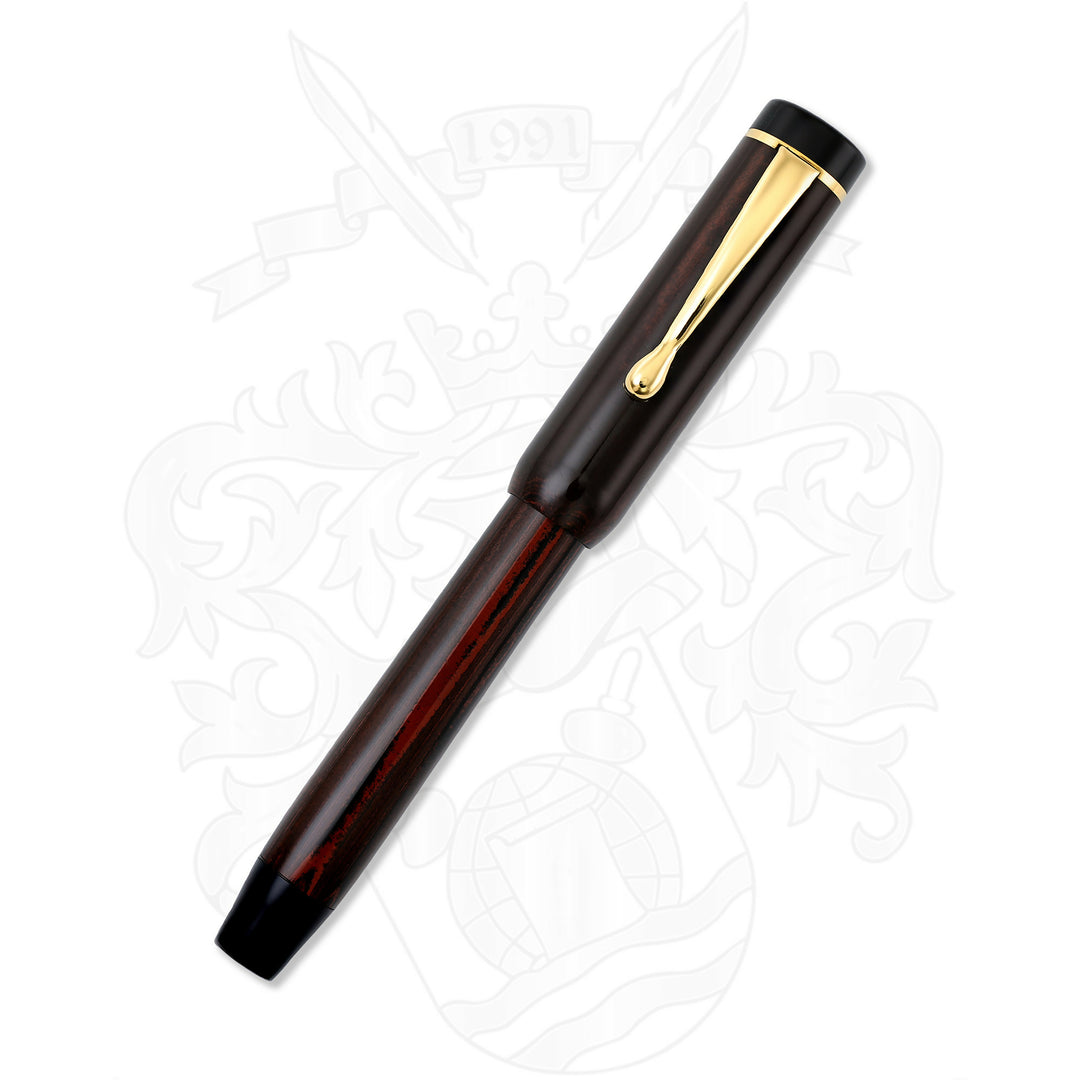 Bexley Black Woodgrain Ebonite Fountain Pen
