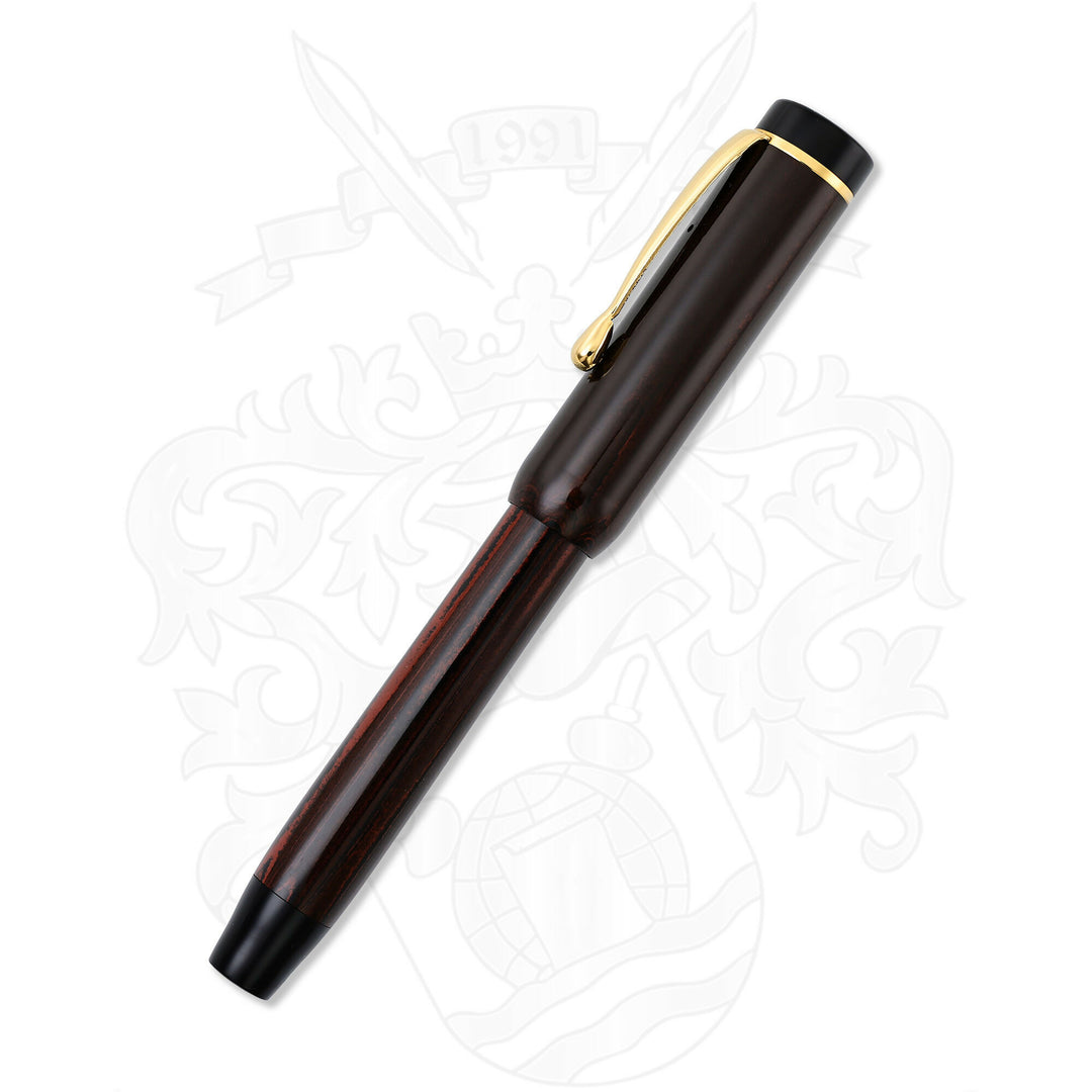 Bexley Black Woodgrain Ebonite Fountain Pen
