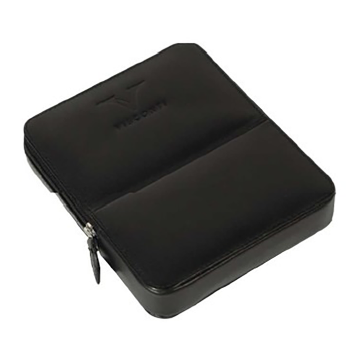 Visconti Black Leather 6 Pen Pouch