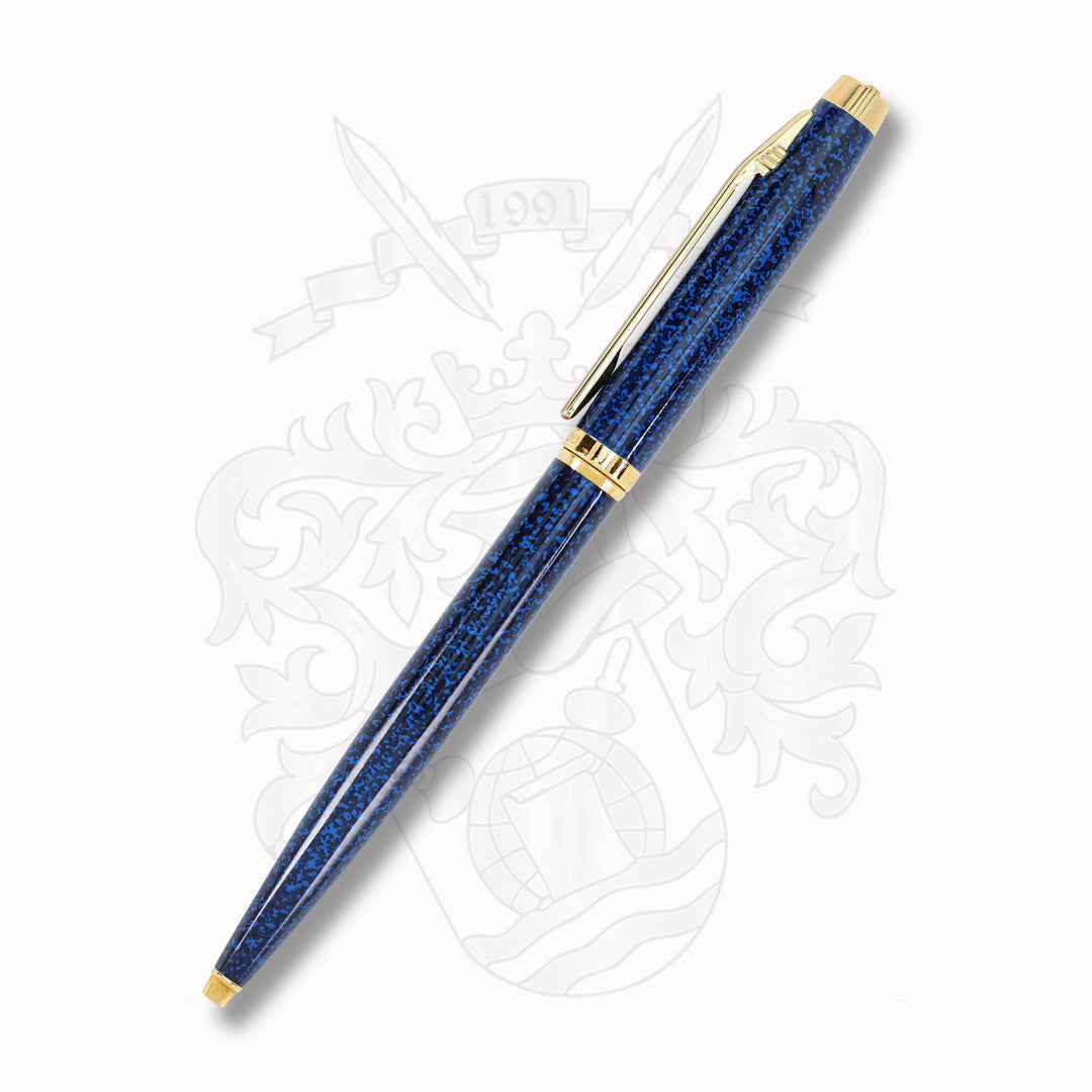 Elysee Finesse Blue Lacquer Intarsia Ballpoint