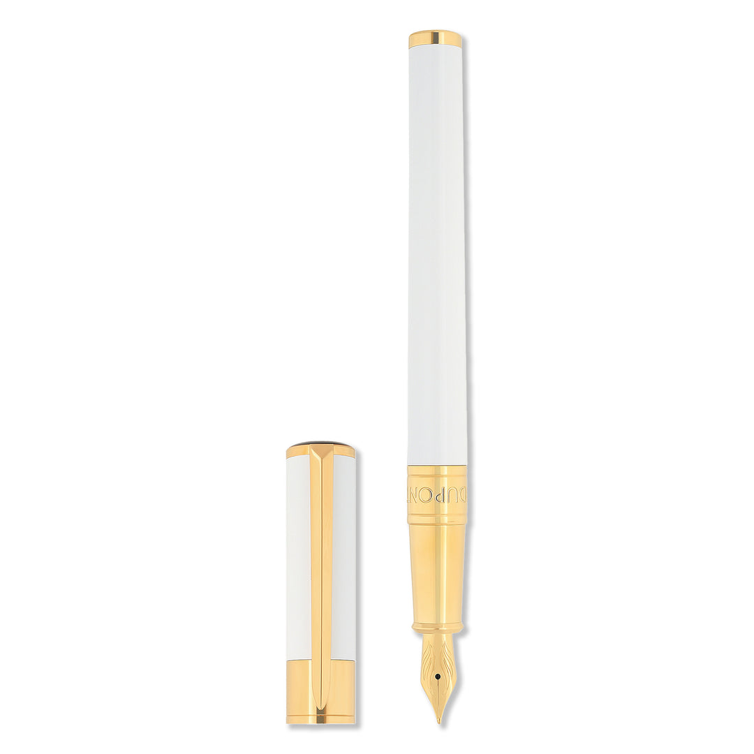 S.T. Dupont Initial Fountain Pen White And Gold