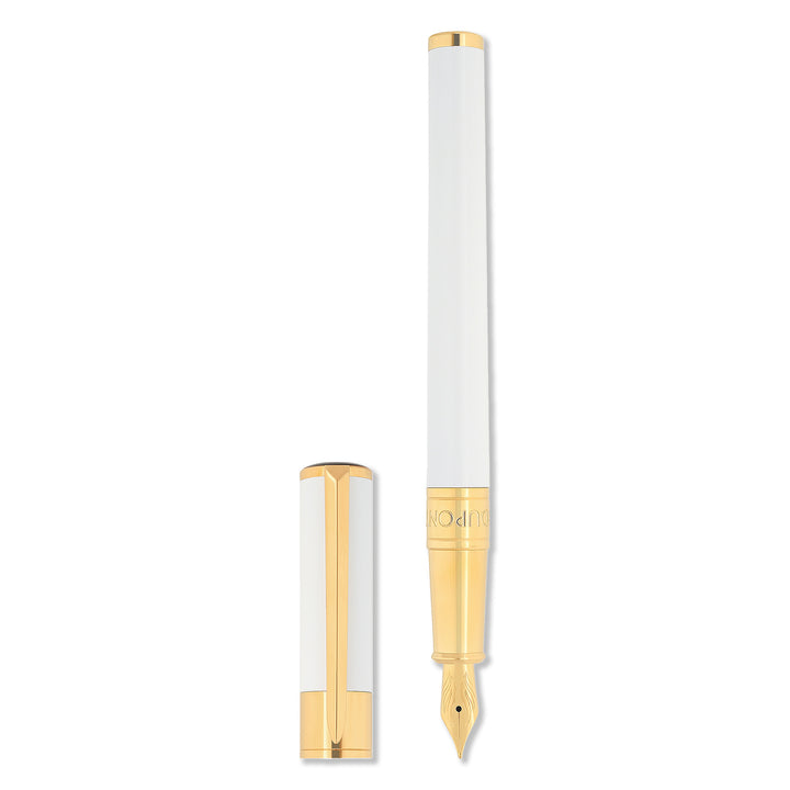 S.T. Dupont Initial Fountain Pen White And Gold