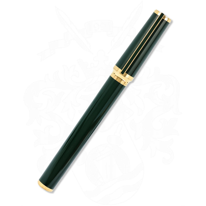 S.T. Dupont Montparnase Green Lacquer and Gold Fountain Pen