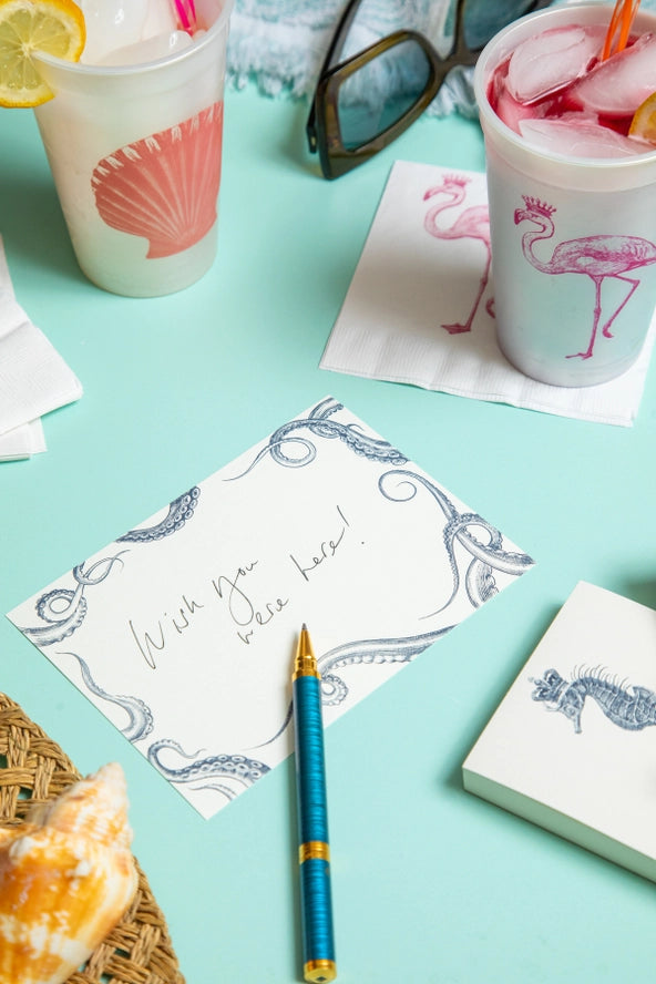 Alexa Pulitzer Octopus Undulation Note Card with Plain Envelope