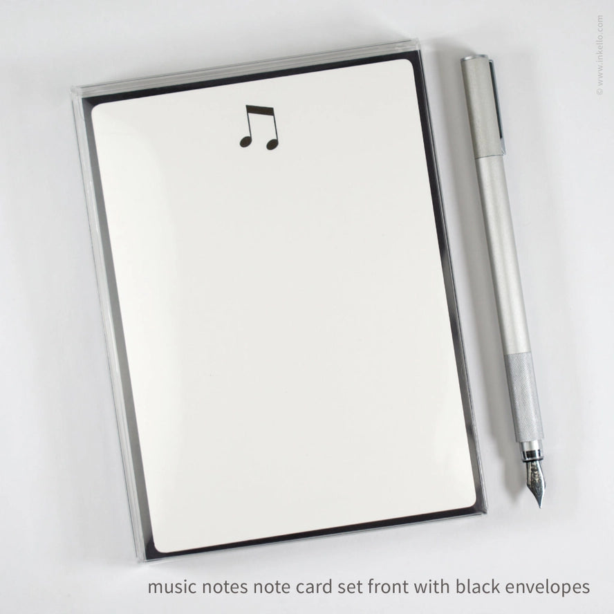Flat Note Card Set with Music Notes